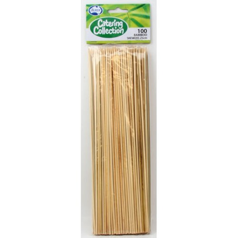 10" Pack of bamboo skewers with a brand label on a white background
