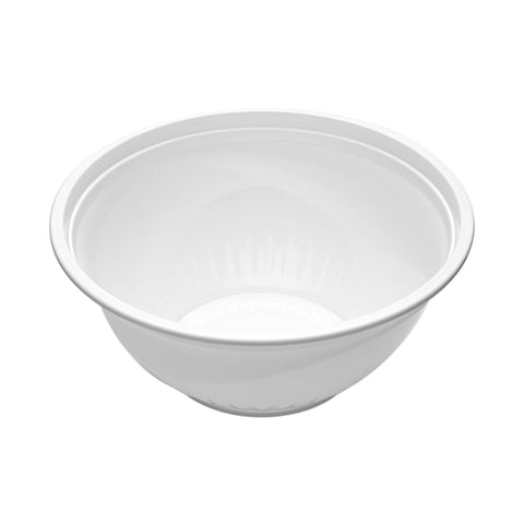 Bonson 1000ml white plastic premium polypropylene bowl on a white background
