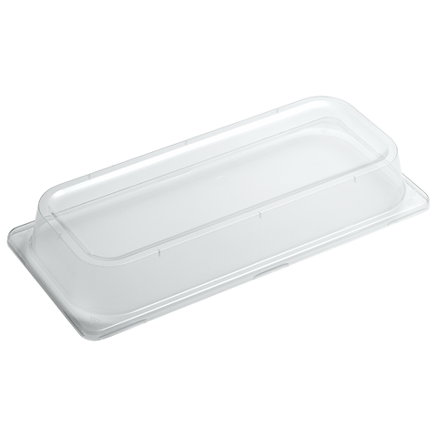 Clear plastic lid for gelato & ice cream 5L food containers on a white background