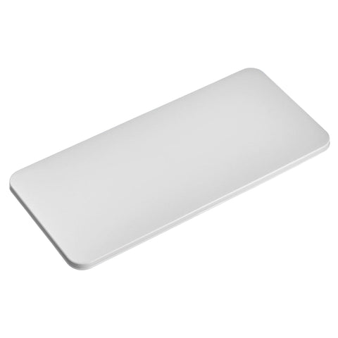 White rectangular 5L ice cream container lid on a white background