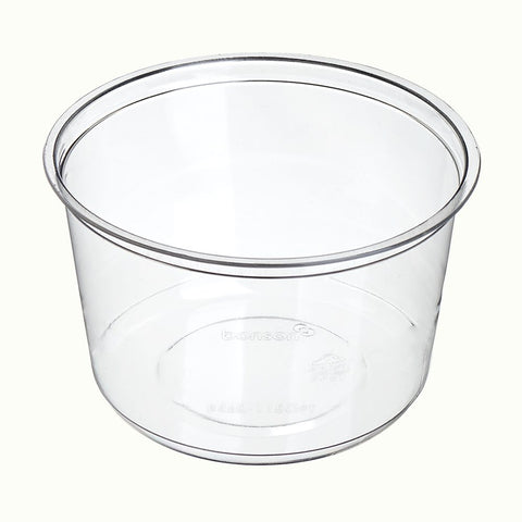 560ml RePlay™ rPET Clear Round Container — Ø115.5mm on a white background