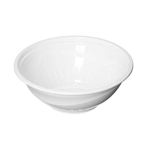 Bonson 870ml white plastic premium polypropylene bowl on a white background