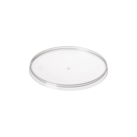 Clear LDPE plastic lid on a white background