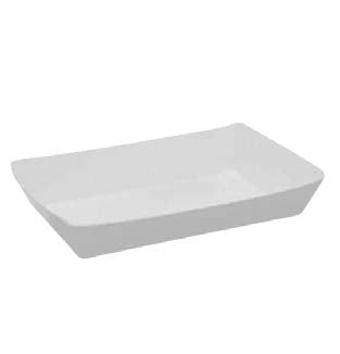 White CraftWare™ Rectangular Boat Trays on a white background
