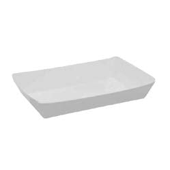 White CraftWare™ Rectangular Boat Trays on a white background