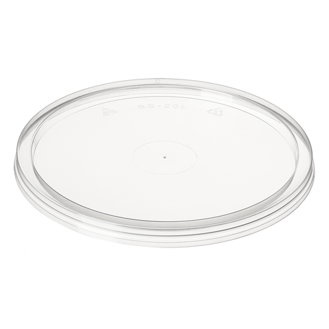 Bonson clear PP Flat Lid for Round Containers on a white background