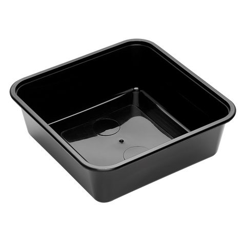 Bonson 350ml black plastic storage container on a white background