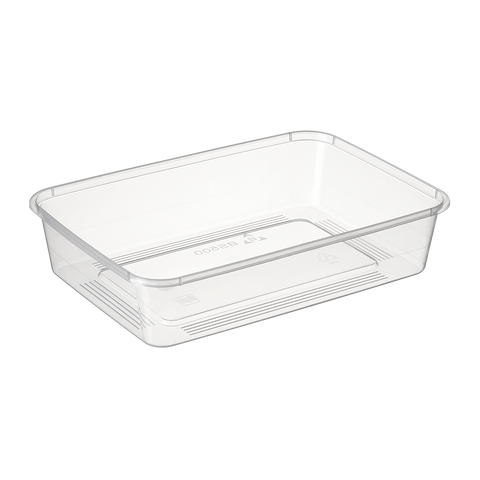500ml Clear plastic takeaway container on a white background