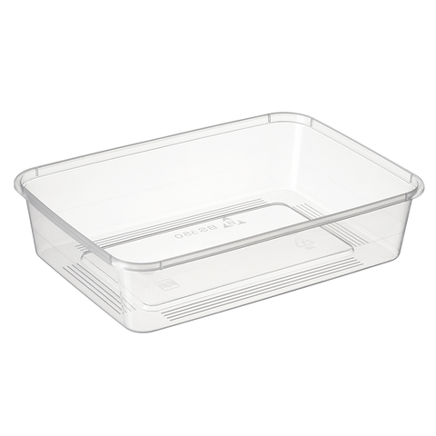 650ml Clear plastic takeaway container on a white background