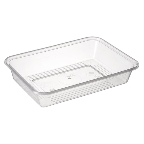 900ml Clear plastic takeaway food container on a white background