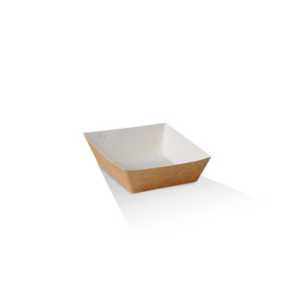 Square paper bowl on a white background
