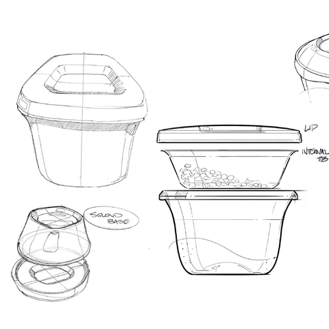 Bonson Custom hero image showing concept line drawing of a range of containers