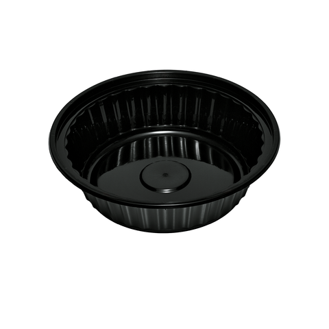 650ml Black plastic bowl on a white background