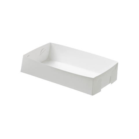White Rectangular Cake tray on a white background