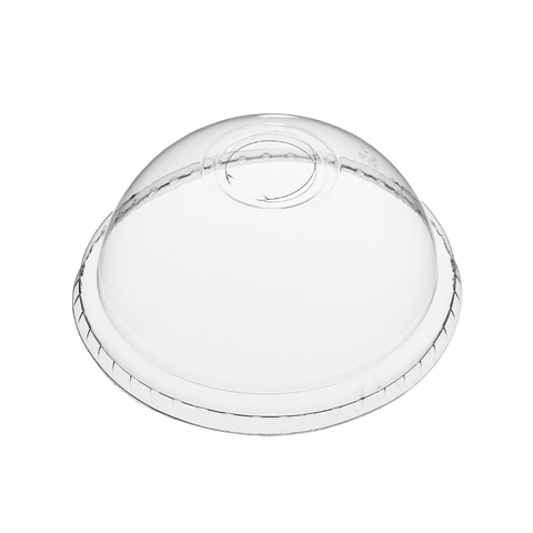 Clear plastic PET dome on a white background