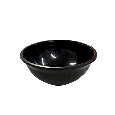 1050ml black Round Plastic PP Bowl with Honeycomb Design on a white background