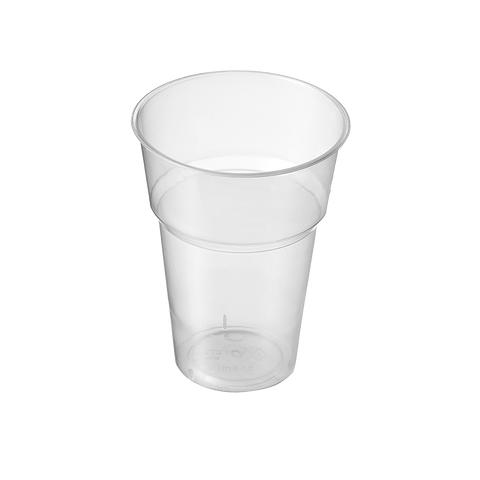 215ml Clear plastic PP cup on a white background