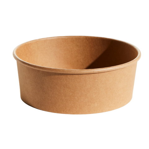 1300ml Brown paper bowl on a white background