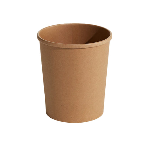 950ml Kraft Round Food Container without Lid on a white background