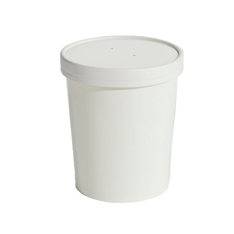 White paper cup with a lid on a white background