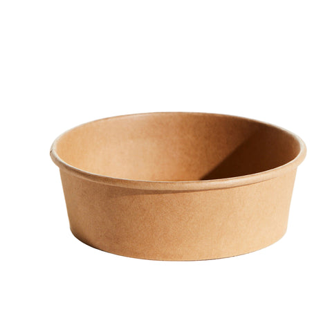500ml Brown paper bowl on a white background