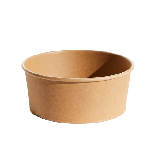 750ml Brown paper bowl on a white background