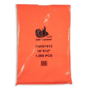 Clear HDPE Poly Bag on a white background