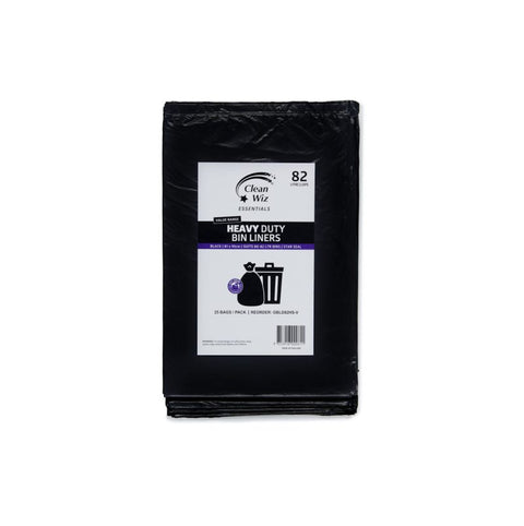 Pack of Clean Wiz heavy-duty bin liners on a white background