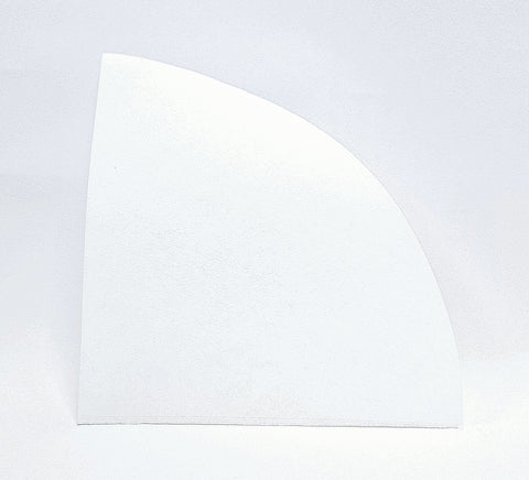 White cooking oil filter swatch on a light gray background