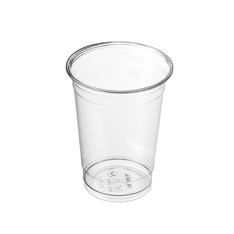 10oz Clear plastic cup on a white background