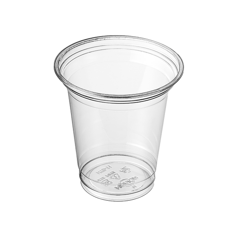 11oz Clear plastic cup on a white background