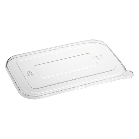 BioChoice™ PET Flat Lid for Rectangular Trays on a white background