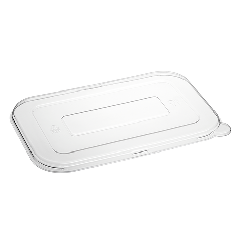 BioChoice™ PET Flat Lid for Rectangular Trays on a white background