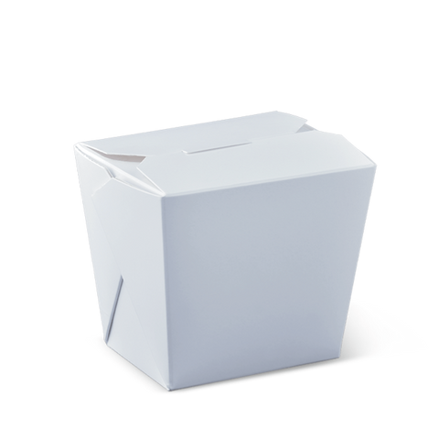 White rectangular food pail box on a white background