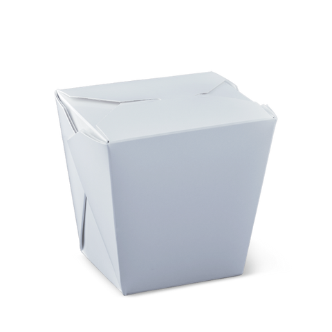 White rectangular food pail box on a white background