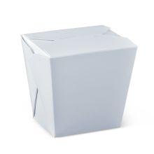 White rectangular food pail box on a white background