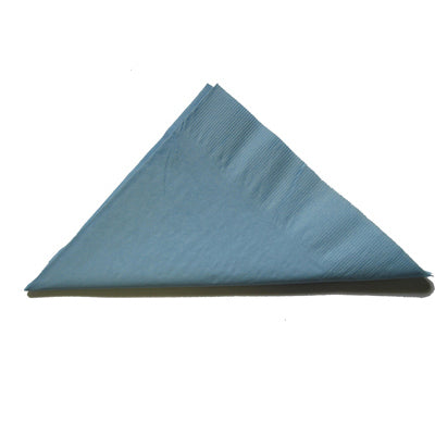Blue triangular 1-PLY Lunch napkin on a white background