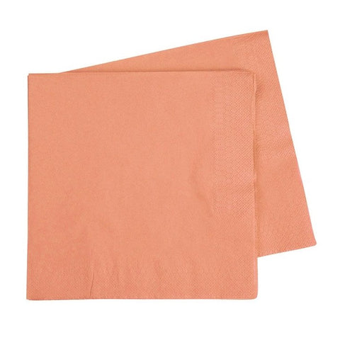 Peach coloured 2-PLY Lunch napkin on a white background