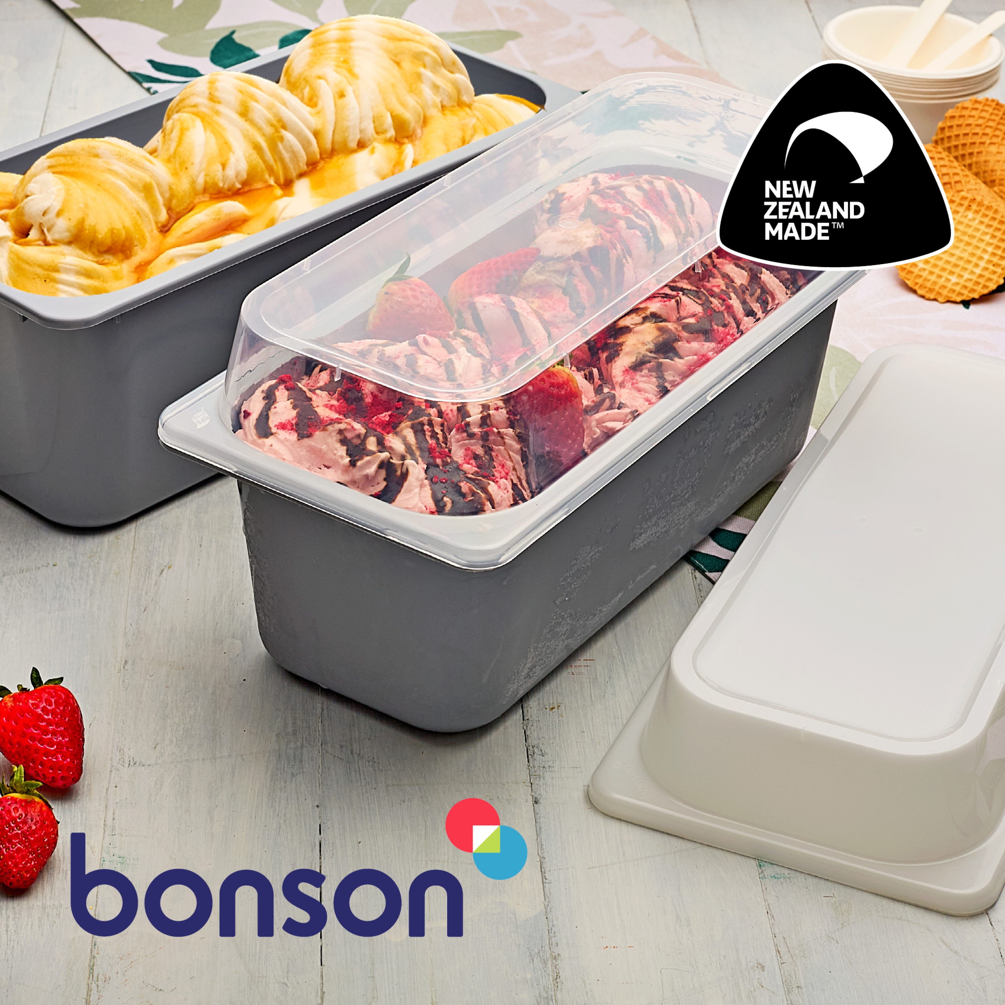 Bonson PP Rectangular 5L Ice Cream Containers (fits Dome Lid) – Bonson ...