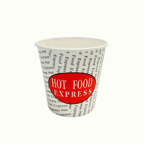 12oz Paper cup with 'Hot Food Express' text on a white background