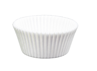 Whitepaper cupcake liner on a white background