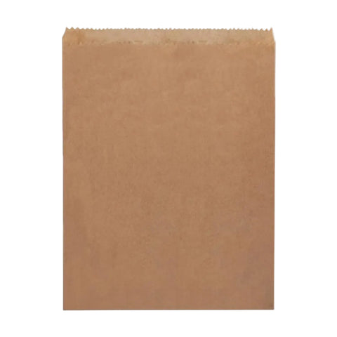 Flat Brown paper bag on a white background