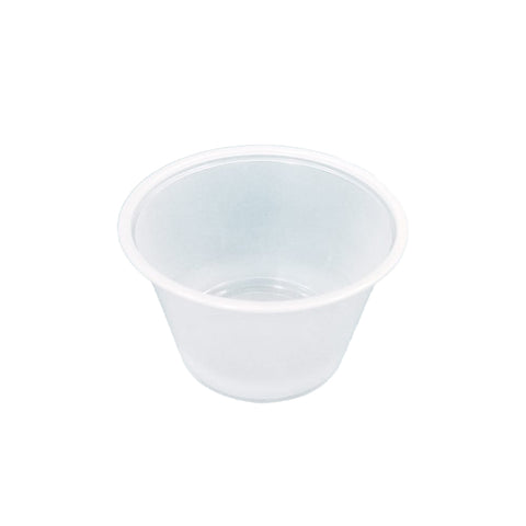 118ml Clear plastic 4oz portion cup on a white background