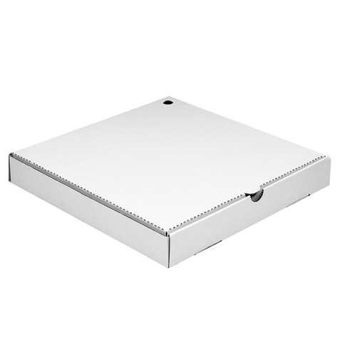 White pizza box on a white background