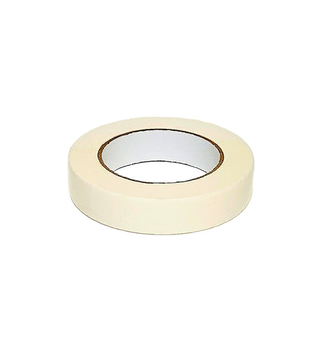 Roll of beige masking tape on a white background