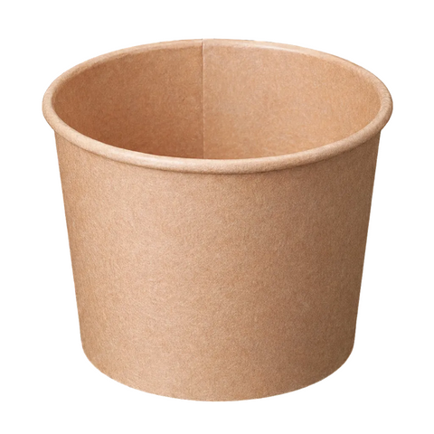 24oz Brown kraft paper cup on a white background