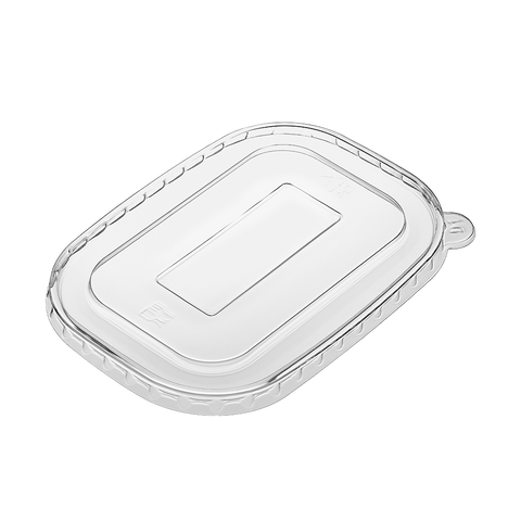 Clear plastic lid on a white background