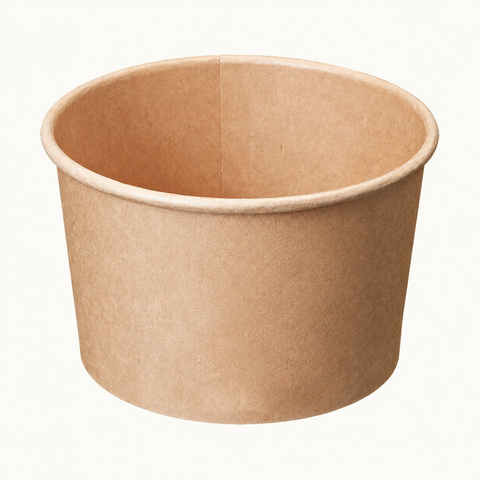 CraftWare™ Kraft Round Containers with Green-tree Graphic Ø140mm