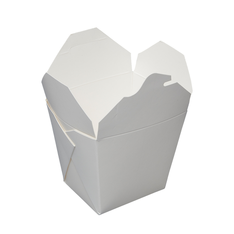 White paper food container on a white background