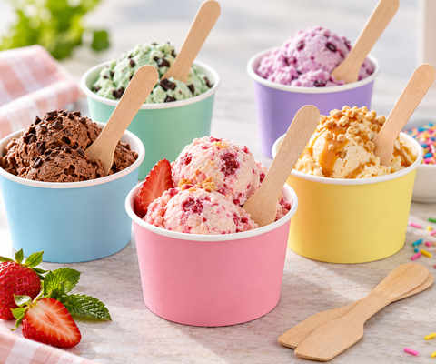 Ice Cream Cup & Wooden Spoon Bundle